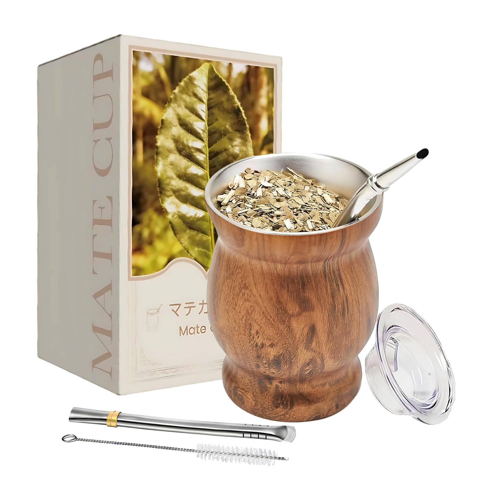Amazon.co.jp: マテ茶 カップ ステンレス製 マテ茶 セット 230ml マテ